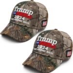 2 Pack Camo Trump Hats 2024 - MAGA & Patriotism!