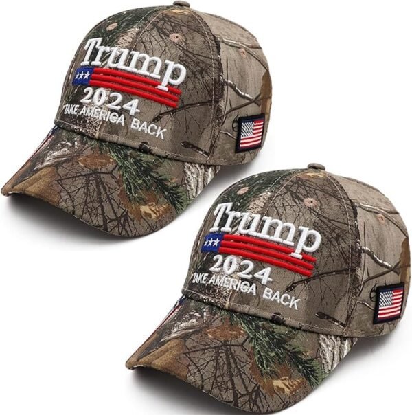 2 Pack Camo Trump Hats 2024 - MAGA & Patriotism!