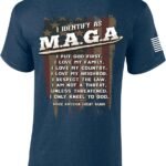 I Identify as MAGA Distressed Flag Short Sleeve T-Shirt