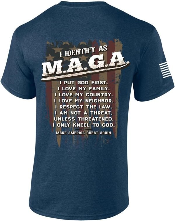 I Identify as MAGA Distressed Flag Short Sleeve T-Shirt