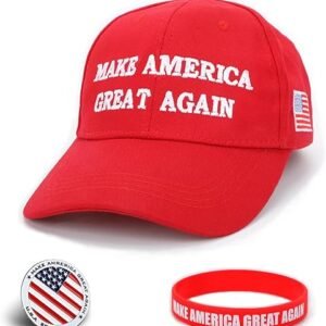 Make America Great Again Red Hat, Badge & Bracelet Set