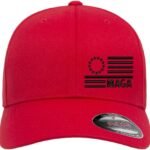 Patriotic Trump MAGA Flag Embroidered Flexfit Hat