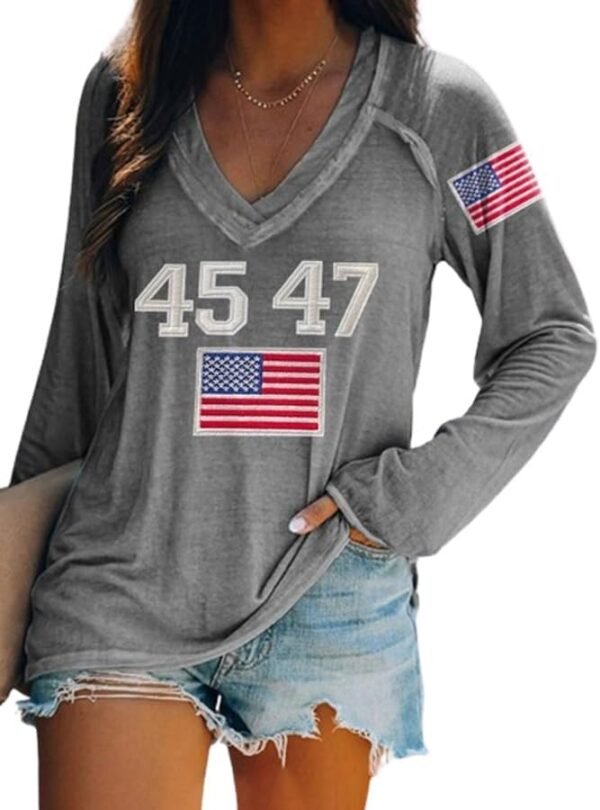 Retro 45 47 Trump V-Neck Sweatshirt for Women