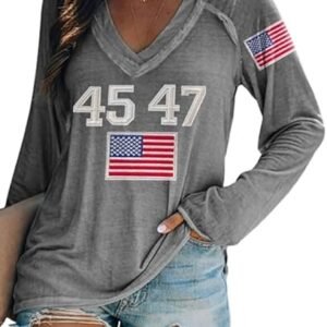 Retro 45 47 Trump V-Neck Sweatshirt for Women