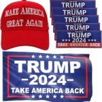 Trump 2024 Hat Set with Hair & MAGA Accessories