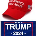 Trump 2024 MAGA Hat & Flag Set - Adjustable Cap