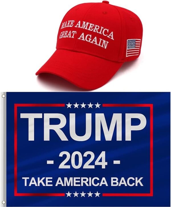 Trump 2024 MAGA Hat & Flag Set - Take America Back!