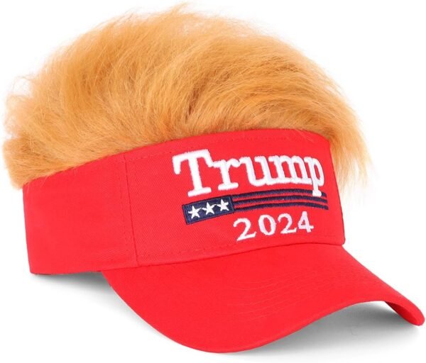 Trump 2024 Wig Hat – MAGA Adjustable Baseball Cap